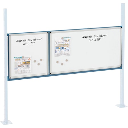 Global Industrial 18in & 36in Whiteboard Panel Kit, 60inW, Blue 319180BL